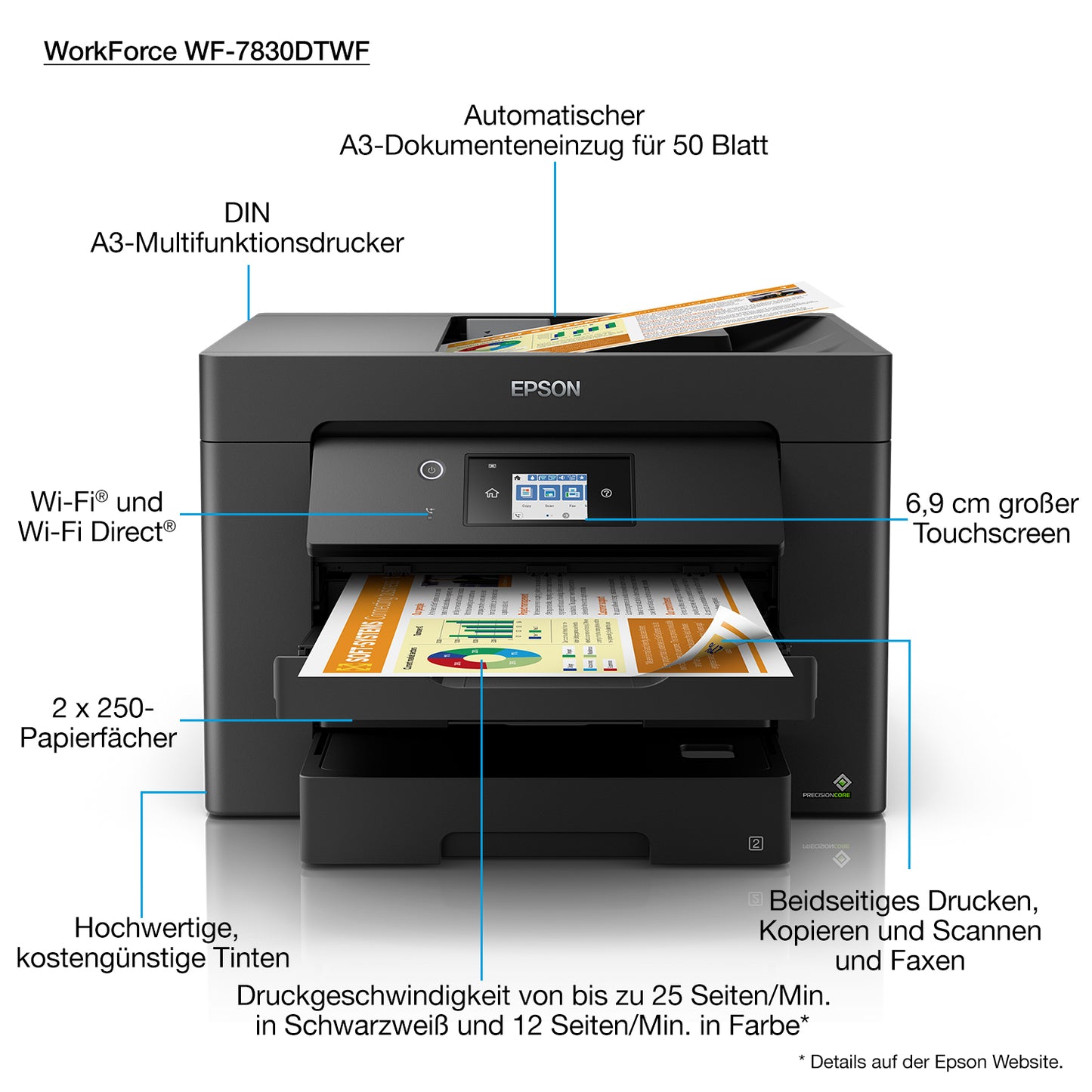 C11CH68401 Epson WorkForce WF-7830DTWF Inkjet A3 4800 x 2400 DPI Wi-Fi
