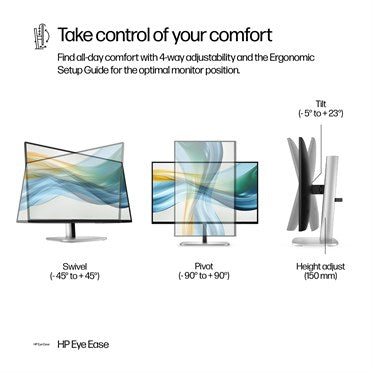 9D9V7AA#ABU HP 524pu - Series 5 Pro - LED monitor - 24" (23.8" viewable) - 1920 x 1080 Full HD (1080p) @ 100 Hz - IPS - 350 cd/m? - 1500:1 - 5 ms - HDMI, DisplayPort, USB-C - jet black, natural silver and jet black (stand)