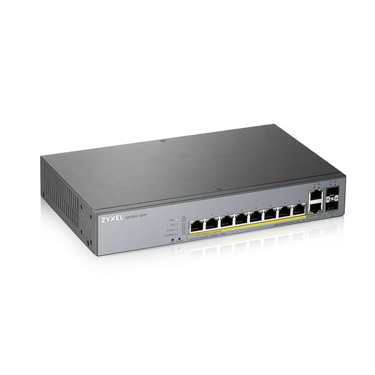 GS1350-12HP-GB0101F Zyxel GS1350-12HP Managed L2 Gigabit Ethernet (10/100/1000) Power over Ethernet (PoE) Grey