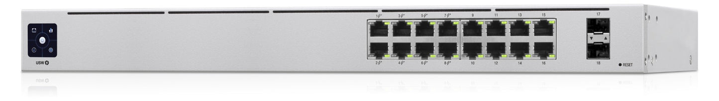 USW-16-POE Ubiquiti UniFi 16-Port PoE Managed L2/L3 Gigabit Ethernet (10/100/1000) Power over Ethernet (PoE) 1U Silver