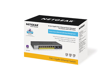 GS728TP-200EUS NETGEAR GS728TP — 28-Port Gigabit Ethernet Smart Switch with 4 SFP Ports (16 PoE, 8 PoE+) (192W)